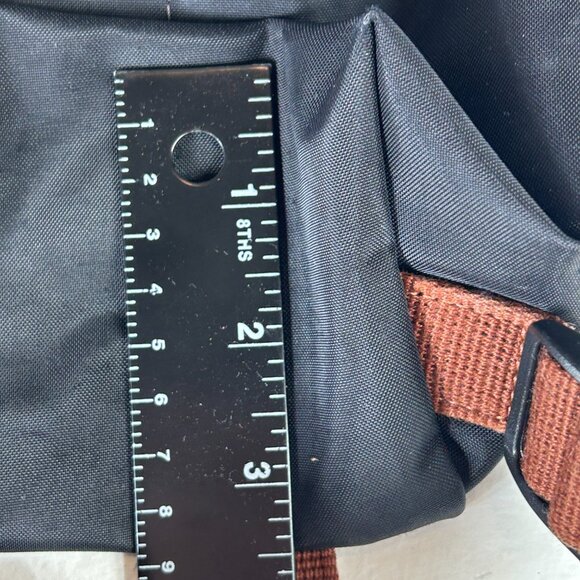 Longchamp Le Preage Black Brown Nylon Leather Backpack small capsule minimalist - Picture 8 of 16